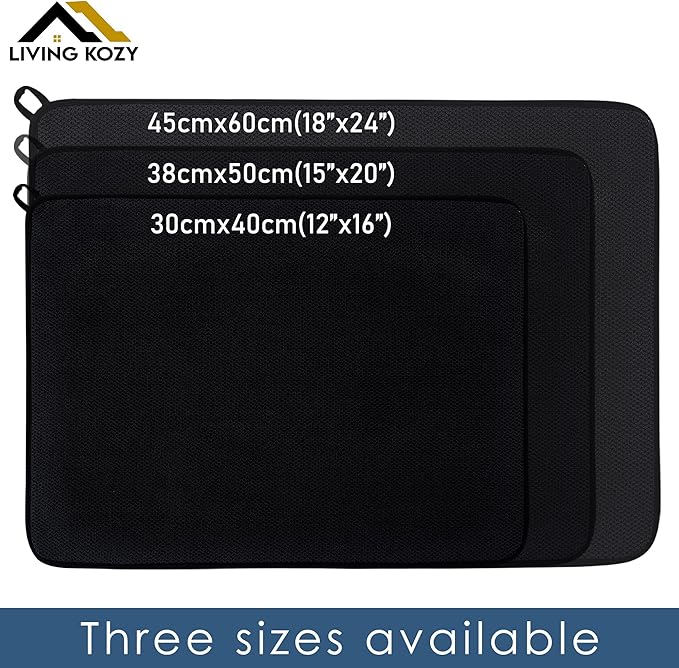 Dish Drying Mat, Microfiber Ultra-Absorbent Kitchen Counter Mat, Ideal Dish - Image 4