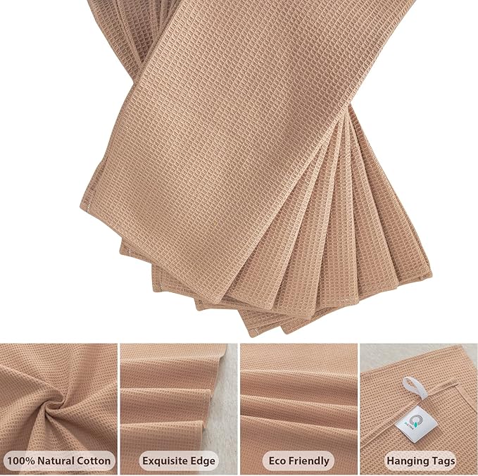 QUILTINA Dish Towels Set, 100% Cotton Waffle Weave Kitchen Towels 6 Pack - Image 2