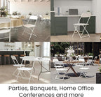 Flash Furniture Hercules Series Big & Tall Stackable Plastic Folding Chairs, Extra Wide Commercial Event Seats, Set of 4, White - Image 4