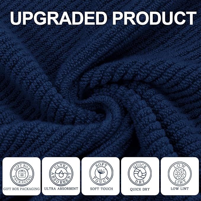 VOOVA & MOVAS Bathroom Hand Towels Set of 4, Towel Gift Set - Image 2