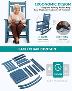 SERWALL Oversized Rocking Chair, Outdoor Rocking Chair for Adults, All Weather Resistant Porch Rocker for Lawn Garden, Blue - Image 5