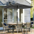 AreShark 9 FT Patio Umbrella for Outdoor, Outdoor Table Umbrella with Push Button Tilt and Crank, Outdoor Patio Umbrellas with 8 Sturdy Ribs for Market, Garden, Pool (Gray) - Image 2