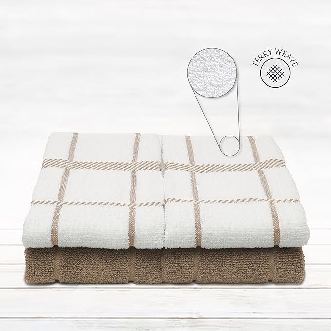 100% Cotton Terry Dish Towels, 4 pack16 x26 Inches, Super Soft and Absorbent - Image 2