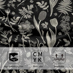 Black Spring Floral Hand Towels - Image 3