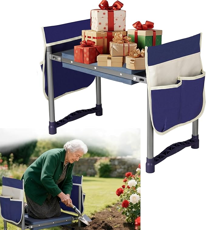 Luvenia Garden Kneeler and Seat,Foldable Garden Stool 10.8" Wider Heavy Duty 2-in-1 Kneeling Pad,Bench Kneeler and Seat Gardening Gifts for Women,Men,Seniors,Grandparents - Image 9