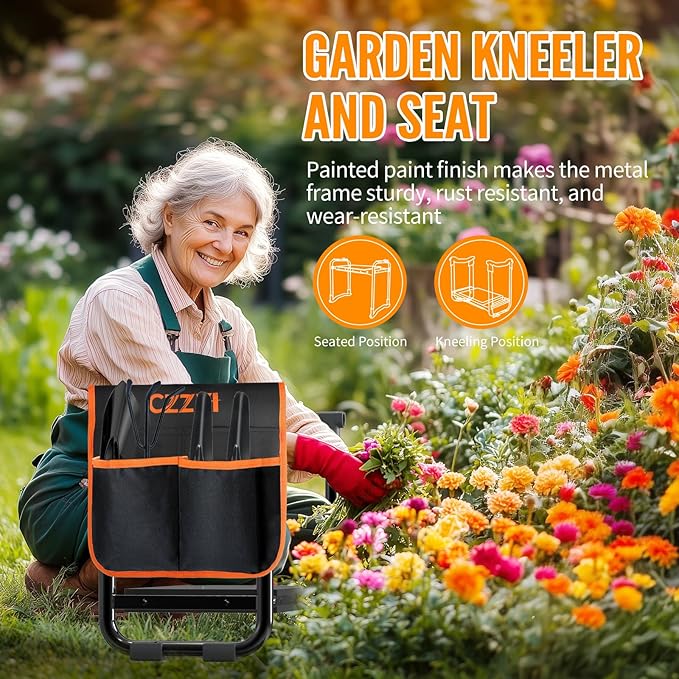 Garden Kneeler and Seat, Wider and Thicker Kneeling Pad Heavy Duty Gardening Stool with Gardening Tool Pouch and Bag, Garden Bench/Chair Gifts for Women, Seniors - Image 4