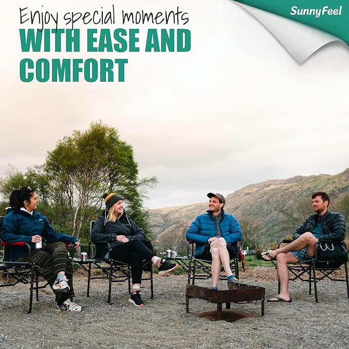 SUNNYFEEL Camping Directors Chair, Heavy Duty,Oversized Portable Folding Chair with Side Table, Pocket for Beach, Fishing,Trip,Picnic,Lawn,Concert Outdoor Foldable Camp Chairs - Image 5