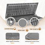 Greesum 100 Gallon Resin Deck Box Large Outdoor Storage with Cushions for Patio Furniture, Garden Tools, Pool Supplies, Weatherproof and UV Resistant, Lockable,Gray - Image 6