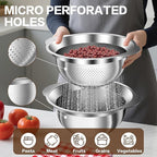 Colander, Strainer Bowl, Stainless Steel Colander, Rice Washing Bowl, Pasta - Image 4