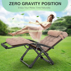 Suteck Oversized Zero Gravity Chair,29In XL Lounge Chair w/Removable Cushion&Headrest, Reclining Camping Chair w/Upgraded Lock and Footrest, Reclining Patio Chairs Recliner for Indoor Outdoor - Image 6