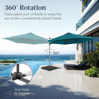 Best Choice Products 10ft Offset Cantilever Hanging Market Patio Umbrella, Smooth 360° Rotation, 8 Sturdy Ribs, Easy Adjustment - Cerulean - Image 3