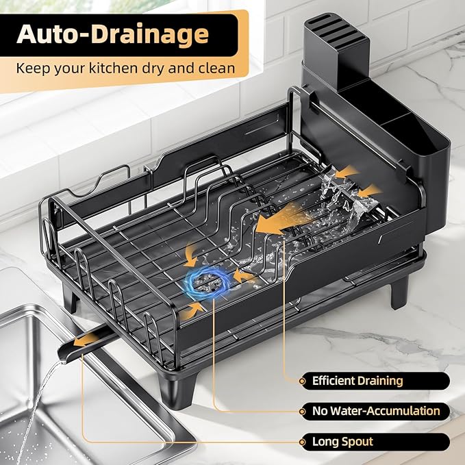 Dish Drying Rack for Kitchen Counter, Countertop Dish Rack - Image 6