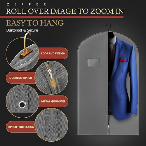 2 Pack 40-inch Suit Bag Garment Bag - Image 2