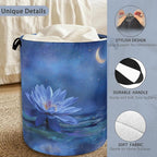 Water Lily Laundry Basket, Moon Oxford Cloth Laundry Hamper - Image 3