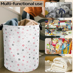 Cute Pink Stars Foldable Canvas Laundry Basket - Image 6