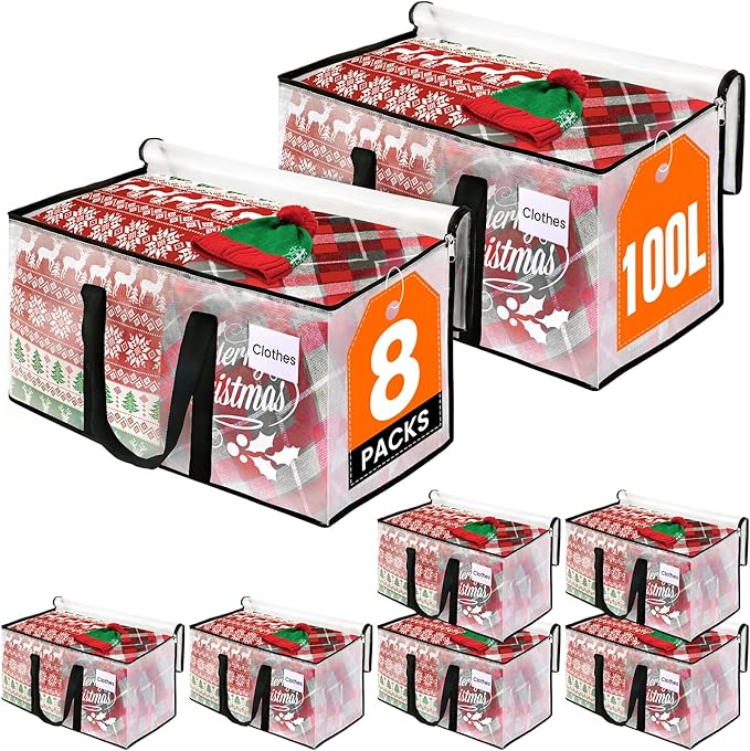 Clear Heavy Duty Extra Large Moving Bags, Reinforced Handle and Double Zipper by RoomHacks