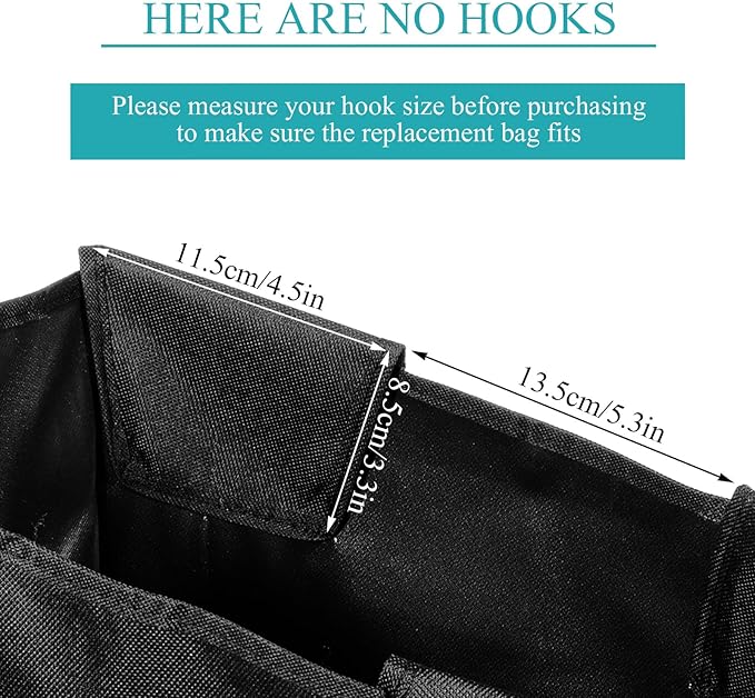 3 Pcs Black Hypotenuse Laundry Sorter Replacement Bags Hamper Cart Removable - Image 6