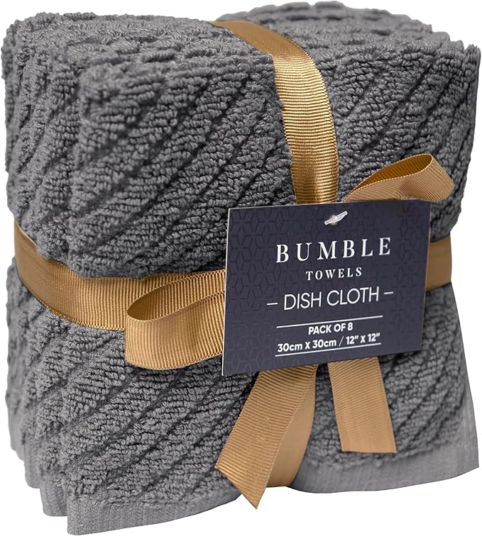 Bumble Towels Premium Kitchen Dish Cloths | 8 Pack | Diagonal Deluxe Dish Cloth - Image 3