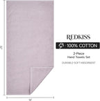 REDKISS 2-Pack Luxury Hand Towels, 16x32 Inch 450 GSM 100% Cotton, Super Soft - Image 3