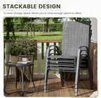 UDPATIO Patio Chairs Set of 8, Stackable Outdoor Dining Chairs with High Back, Breathable Textilene Fabric Outdoor Chair All Weather, 350LBS Capacity for Garden, Backyard (Dark Grey) - Image 4