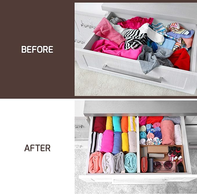 6 Pack Bamboo Drawer Dividers - Image 4