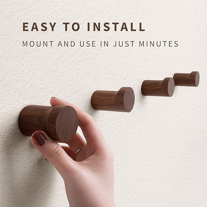 Natural Wooden Wall Mounted Hooks - Image 5