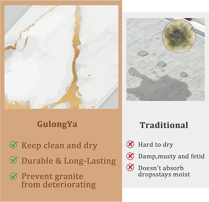 Stone Faucet Mat for Kitchen Sink, 23.6" Fast Drying Around Faucet Diatomite - Image 3