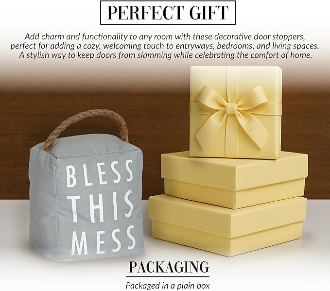 Pavilion Gift Company 72194 Bless This Mess Door Stopper, 5 x 6 - Image 3