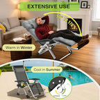 Suteck Zero Gravity Chair Set of 2, Reclining Camping Lounge Chair w/Removable Cushion, Upgraded Lock and Cup Holder, Reclining Patio Chairs Folding Recliner for Indoor and Outdoor - Image 3