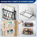4 Pack Shower Shelf Adhesive Replacement, No Drilling Transparent Adhesive - Image 8