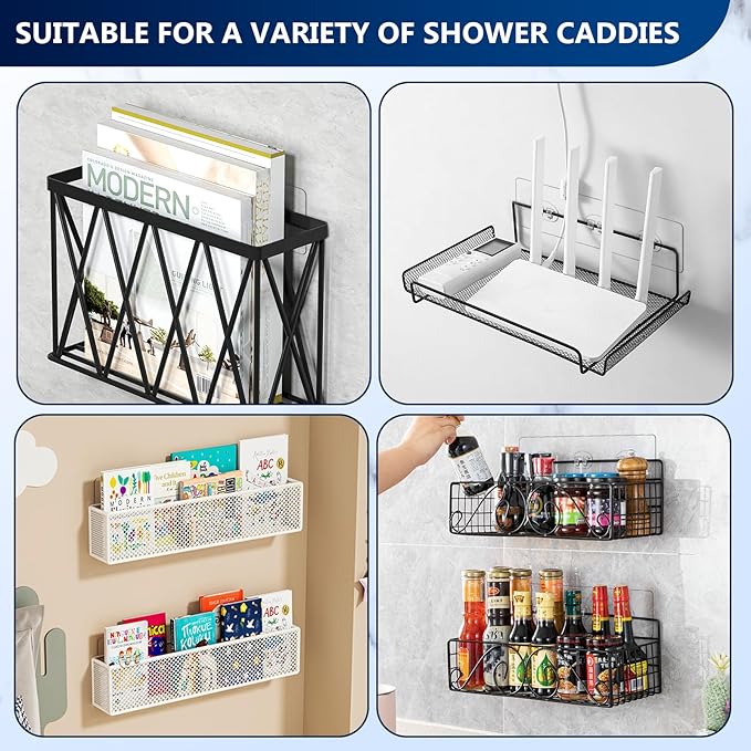 4 Pack Shower Shelf Adhesive Replacement, No Drilling Transparent Adhesive - Image 8