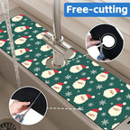 Christmas Kitchen Sink Splash Guard Mat Santa Claus and Snowflakes Sink Splash - Image 7