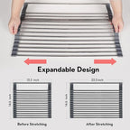 Roll Up Dish Drying Rack Over The Sink, 304 Stainless Stee Dish Drainer - Image 2
