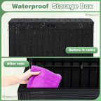 Greesum Outdoor Storage Box 120 Gallon Storage Bin with Lid for Patio Furniture, Garden Tools, Pool Supplies, Lockable, Waterproof and UV Resistant, Black - Image 7