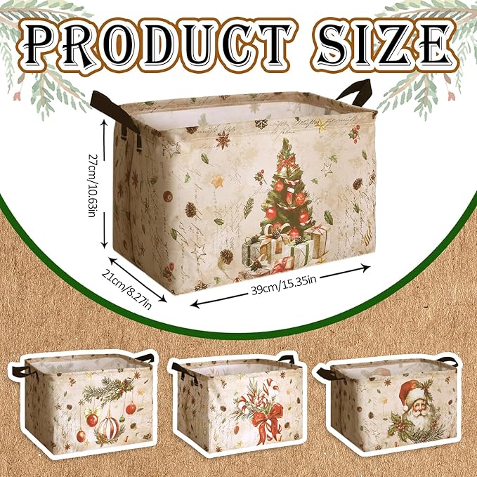 4 Pack Christmas Storage Bin Collapsible Large Christmas Storage Baskets - Image 3