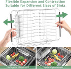 Dish Drying Rack in Sink, Extendable Stainless Steel Dish Drainers - Image 6