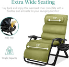 Best Choice Products Oversized Zero Gravity Chair, Folding Outdoor Patio Recliner, XL Anti Gravity Lounger w/Removable Cushion, Cup Holder, Side Tray, 350lb Capacity - Lime Green - Image 5