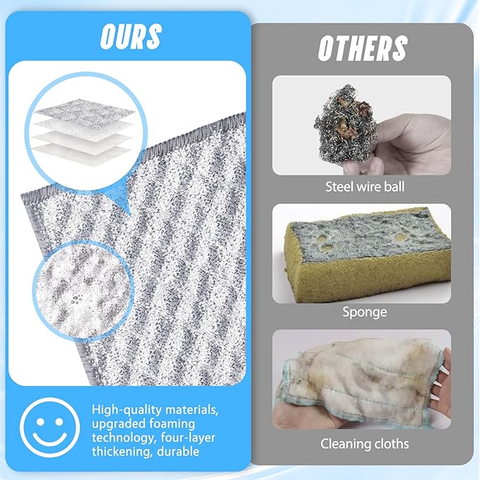 8 PCS Four-Layer Non-Scratch Multipurpose Steel Wire Dishcloths - Image 3