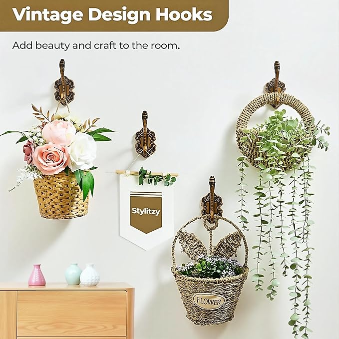 3 Pack Coat Hooks Metal Vintage Dragon Shape Hooks, Heavy Duty Large Double Hook - Image 6