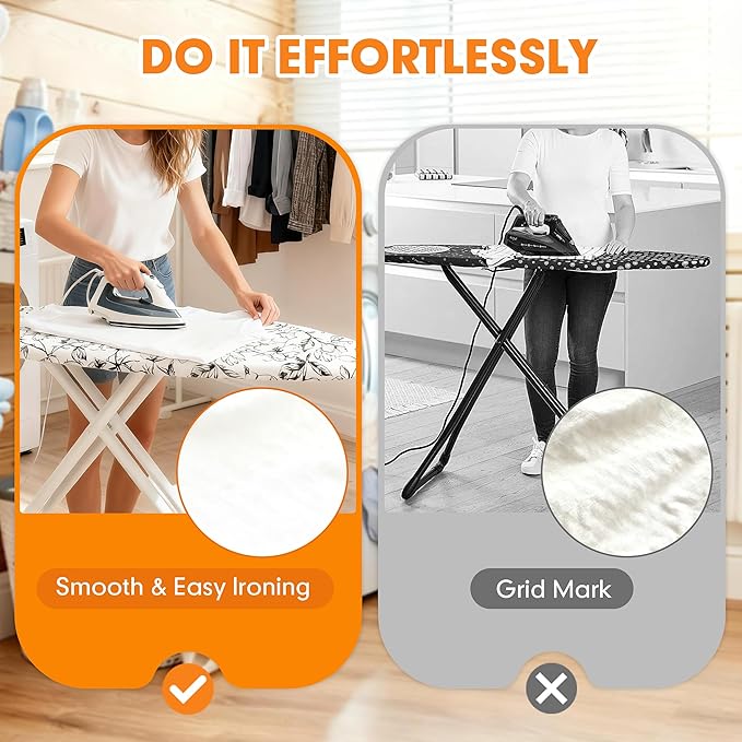 Ironing Board Cover and Pad, 18x49 Extra Wide Thick Iron Padding, Scorch & - Image 4
