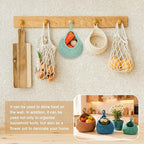 uxcell Hanging Fruit Baskets for Kitchen, Hand-Woven Wall Hanging Storage Jute - Image 6