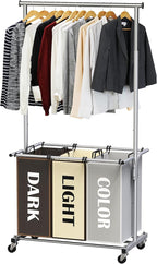 Simple Houseware 3-Bag Laundry Sorter - Image 8
