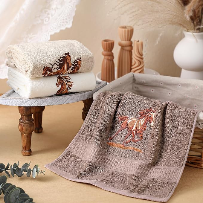 3 Pcs Western Horse Hand Towels Set - Image 6