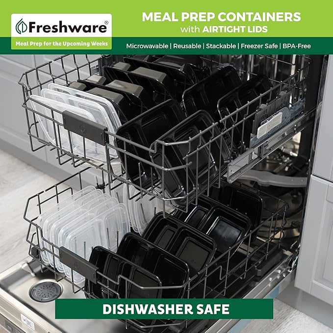 Freshware Meal Prep Containers 2 Compartment - Image 7