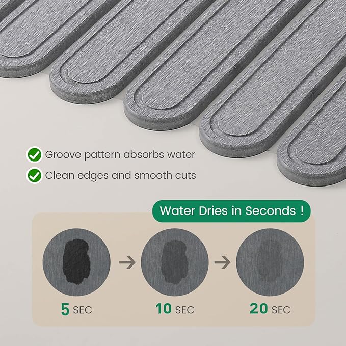 Large Stone Dish Drying Mats for Kitchen Counter, Instant Drying Pad, Fast - Image 2