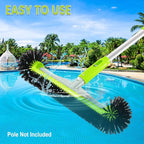 Swimming Pool Brush Head with Round Ends, 17.5" Heavy Duty Aluminum Back Head - Image 5