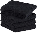 DII Basic Terry Collection Waffle Dishtowel Set, Solid Black, 4 Piece - Image 3