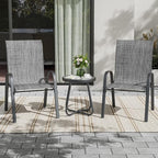 UDPATIO Patio Chairs Set of 2, Stackable Outdoor Dining Chairs with High Back, Breathable Textilene Fabric Outdoor Chair All Weather, 350LBS Capacity for Garden, Backyard (Dark Grey) - Image 2