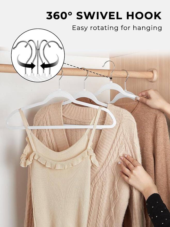 SMARTOR 100 Pack Non-Velvet Plastic Hangers - Image 5