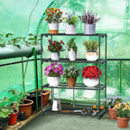 Ohuhu Plant Greenhouse Shelves 4 Tier 2 Pack Extra-Wide Stable Green House Shelving for Outdoor, 31x18x42 Inch Portable Rustproof Metal Shelf Plant Stand Rack Greenhouse Accessories - Image 5